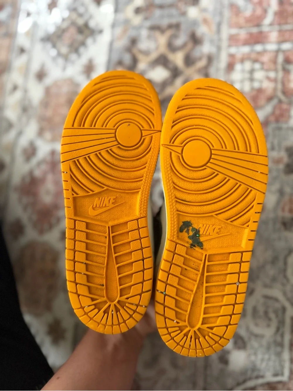 Nike Kids High-Top Sneakers in Black, White & Yellow-Orange